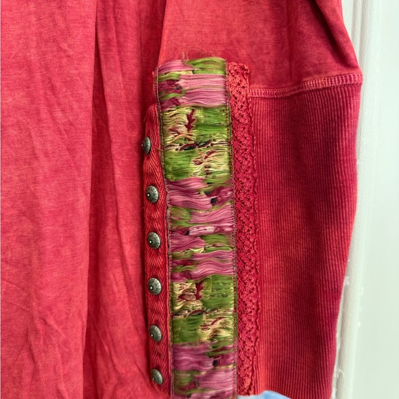 Aratta Red Polo Collar Buttoned Tunic NWT - Picture 4 of 5